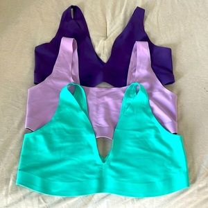 Seamless Comfort Bras - Purple, Lavender, and Teal